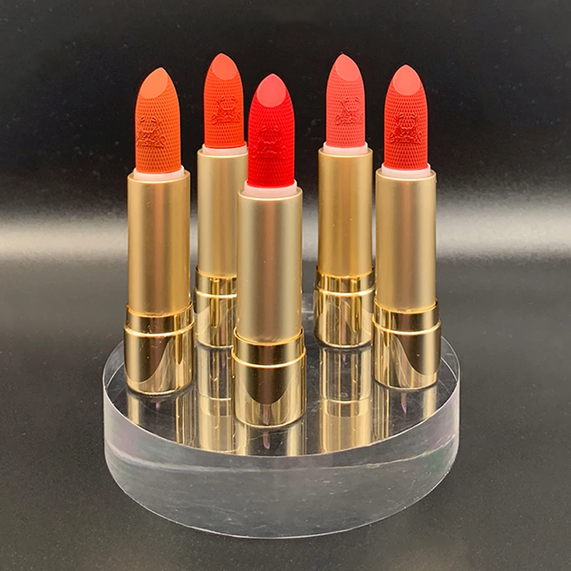 Luxury gift Gift High Pigment good quality golden Matte Waterproof Red Cosmetic Lipstick