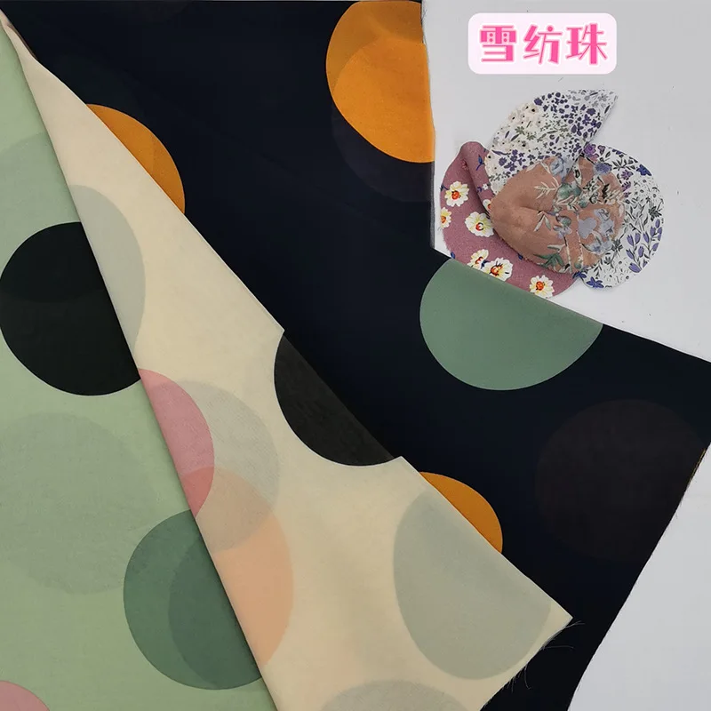 designed  Chiffon flower Korea silk sarong spring and summer fashion ladies dress shirt fabrics printed skirts pants fabric