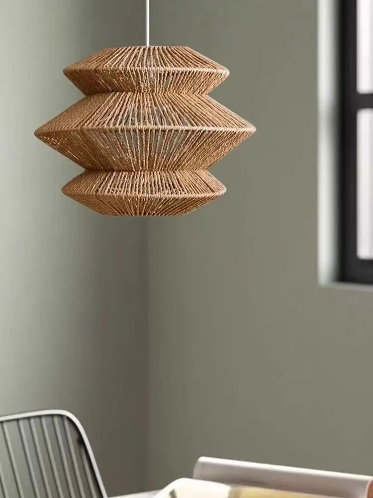 New Arrival Eco-friendly Material Rustic Style 3-tier Wicker Rattan Light Bamboo Lampshades