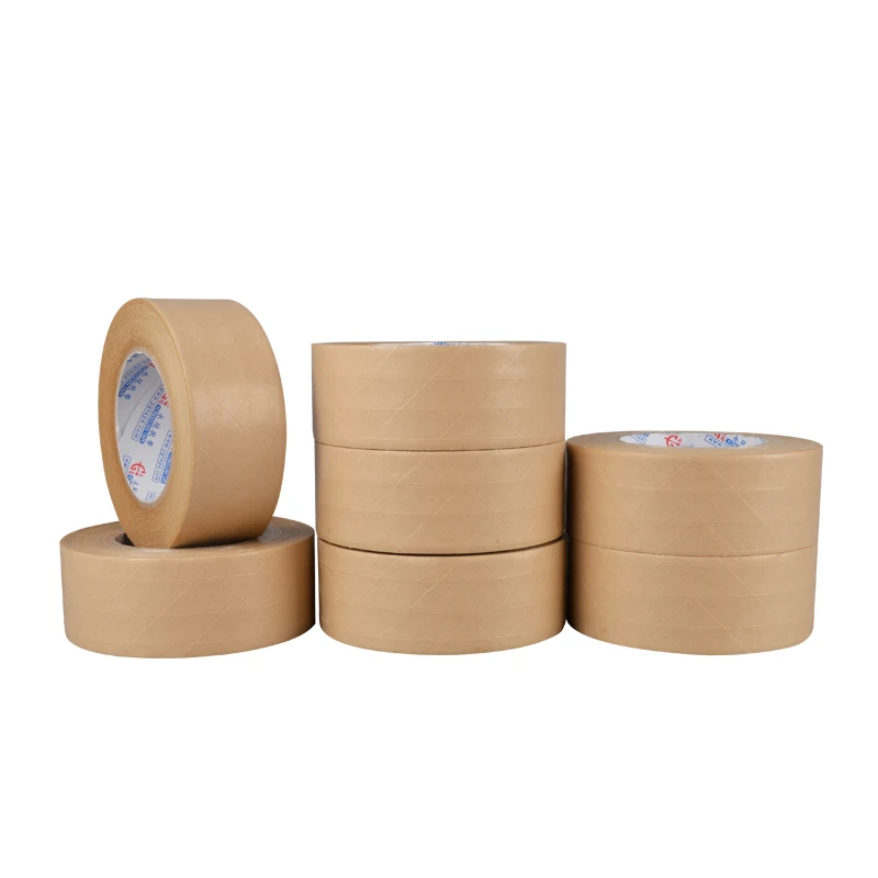 High adhesion Eco Friendly Custom Printed Log Self-adhesive Water Activated Reinforced Kraft Gummed Tape