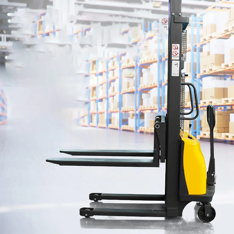 Small Electric Stacker Forklift lifting semi electric stackers pallet stacker walking type electric stacking truck forklift