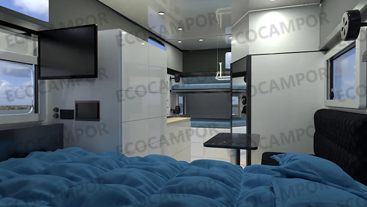 EcoCampor Lightweight 3 berth Caravan Hybrid Family Caravans With Ensuite Near Me For Sale