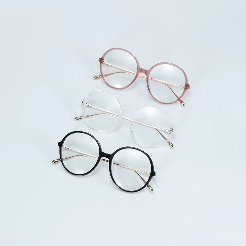 Classic Custom Ladies Optical Eyeglasses For Women Eyewear Acetate Round Slim Frame Optical Glasses Spectacles