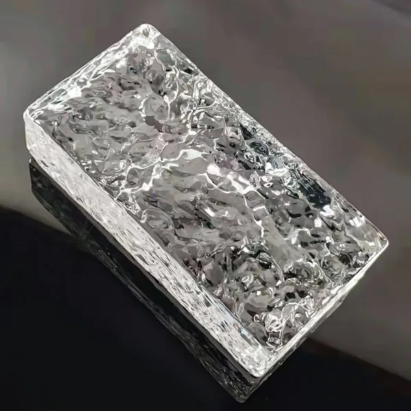 Высокое качество 200x100x50 мм сплошной Прозрачный Красочный стеклянный кристалл блок кирпич экологически чистый модный стиль