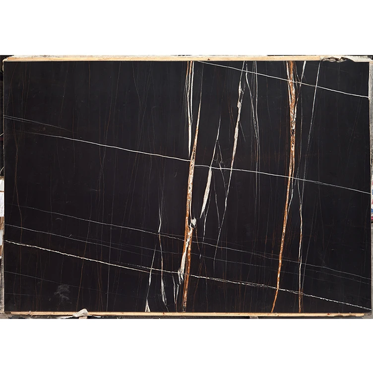 Nero Marquina Marble Slab Laurent Black And Gold Marble Tiles  Floor