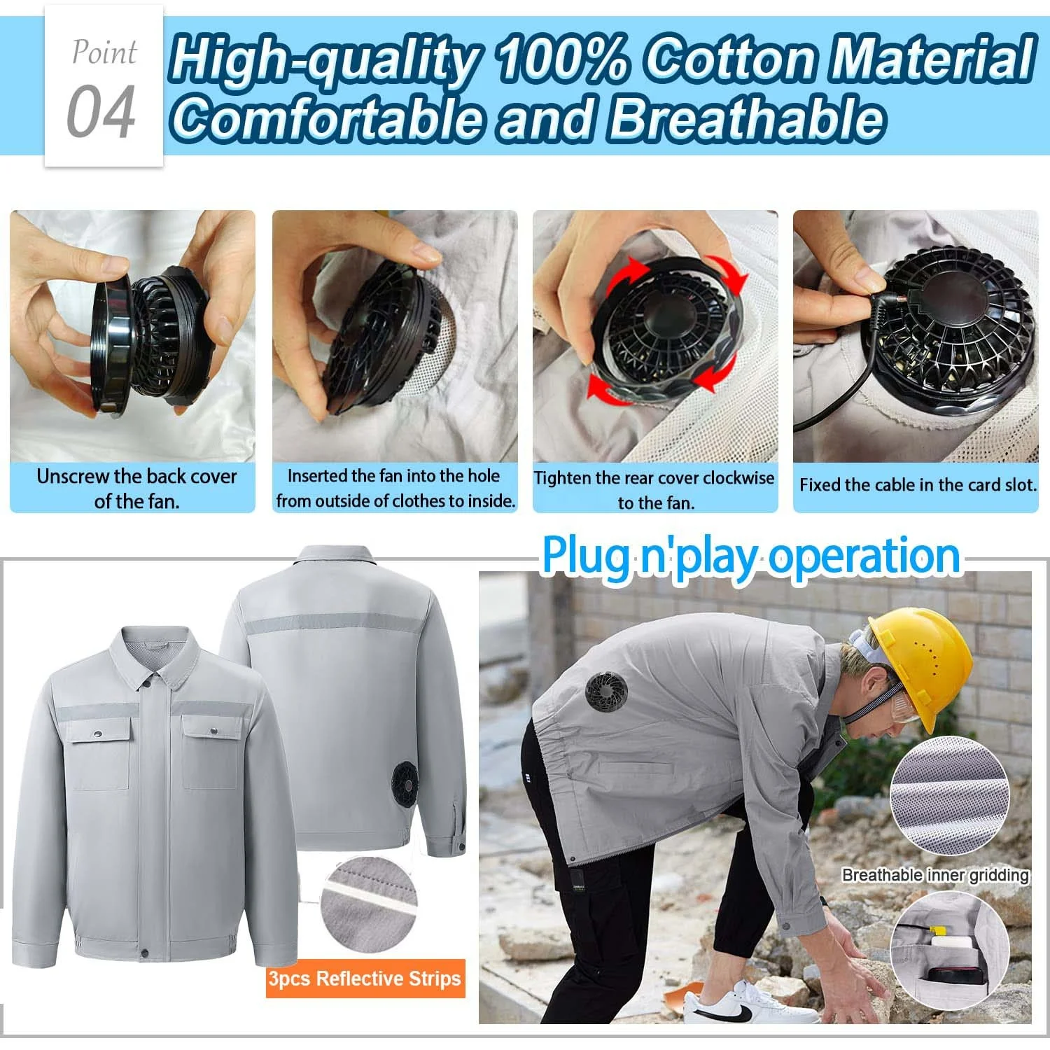 Wholesale 3 Speed Outdoor Sun Protection Air Conditioned Clothes Unisex Cooling Vest with 2 Fans