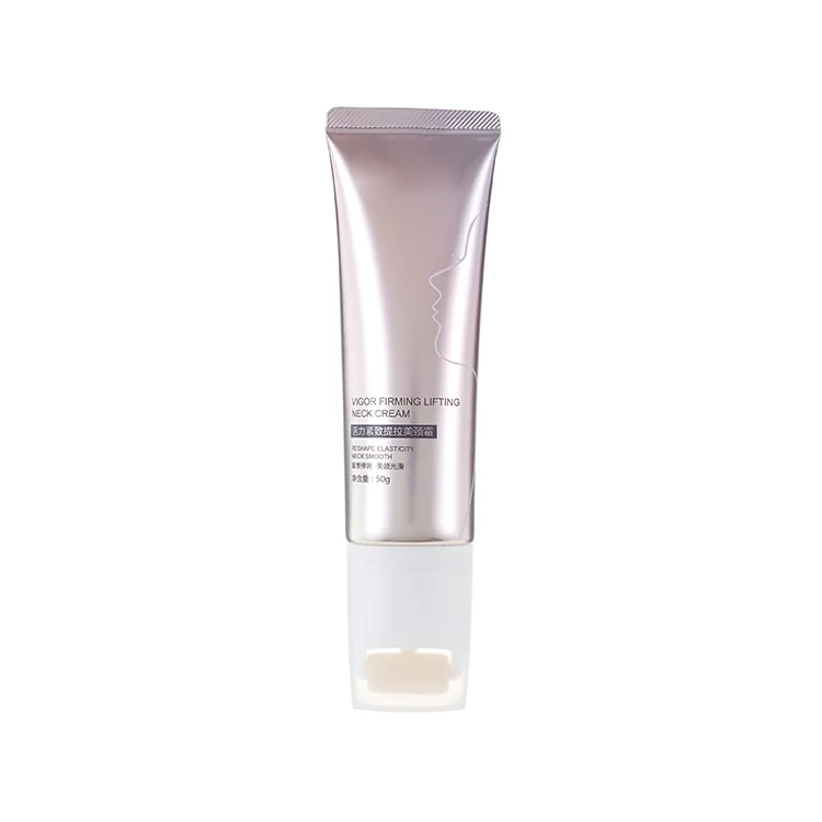 Custom neck massage roller tube package beauty neck cream cosmetic tube with sponge roller applicator