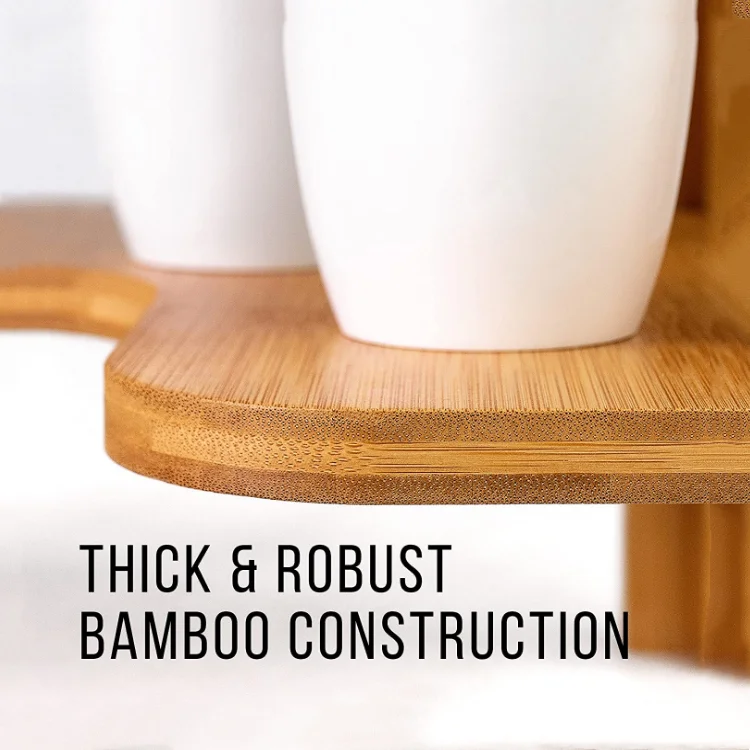 Multifunctional corner shelf  bamboo storage rack  countertop organizer  wooden shelf