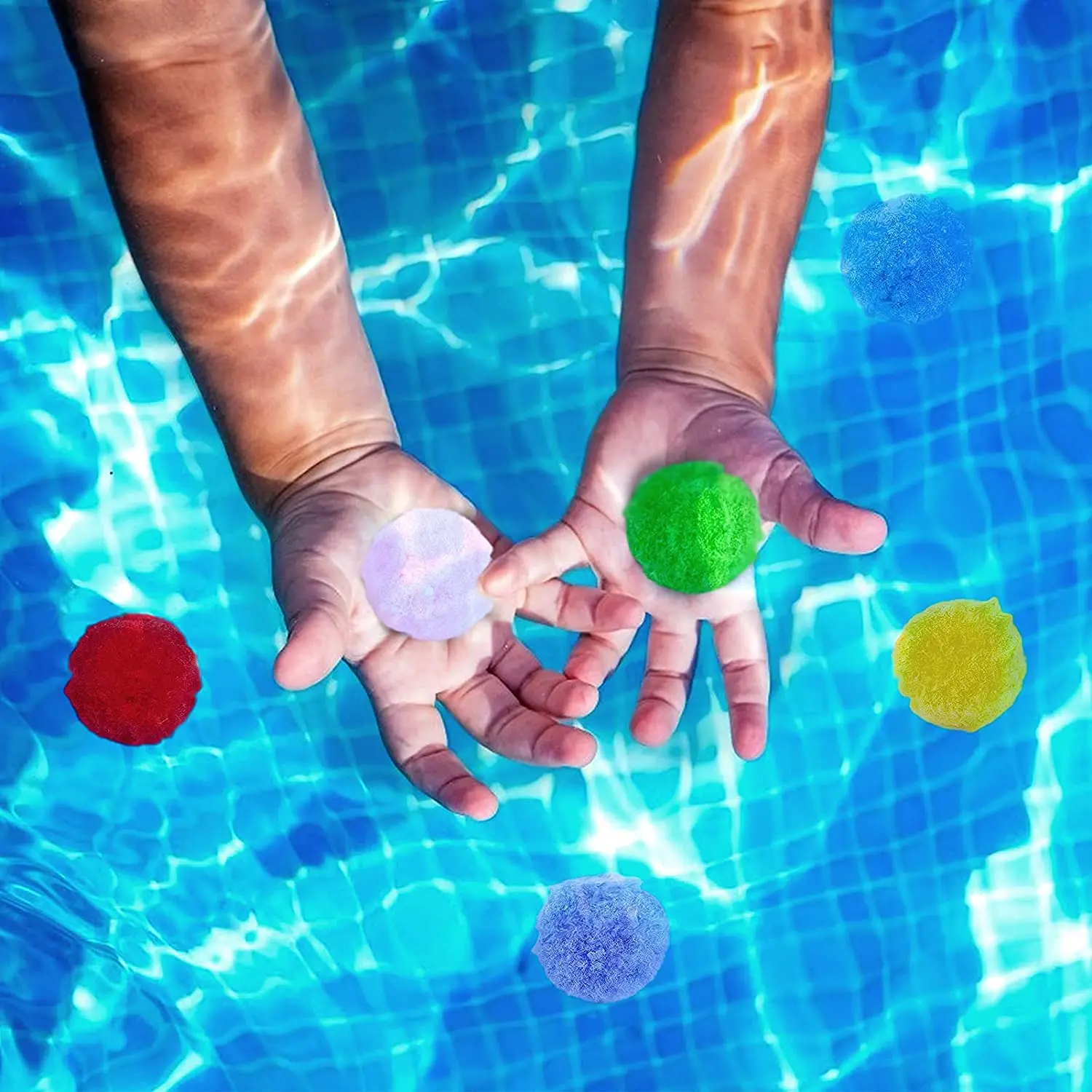 Reusable Water TOY Beach Balls, Splash Water Soaker Cotton Balls, Soft Cotton Soaker Bomb Balls for Pool Water Ball