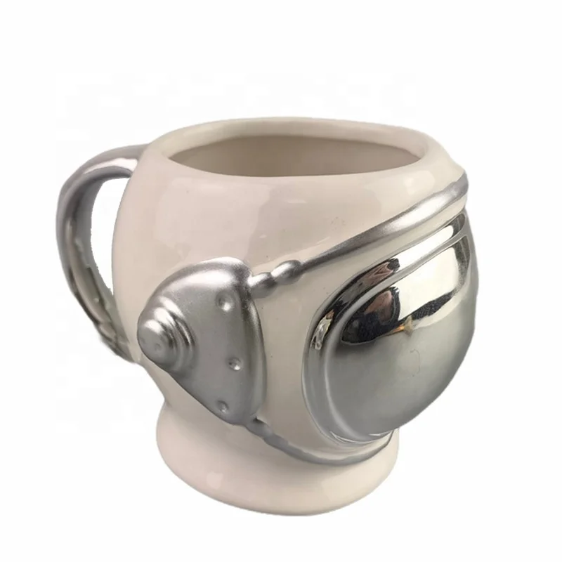 Spaceman 3D Ceramic Coffee Mug  Emboss Star Milk Cup  Astronaut Shaped Coffee Water Mug