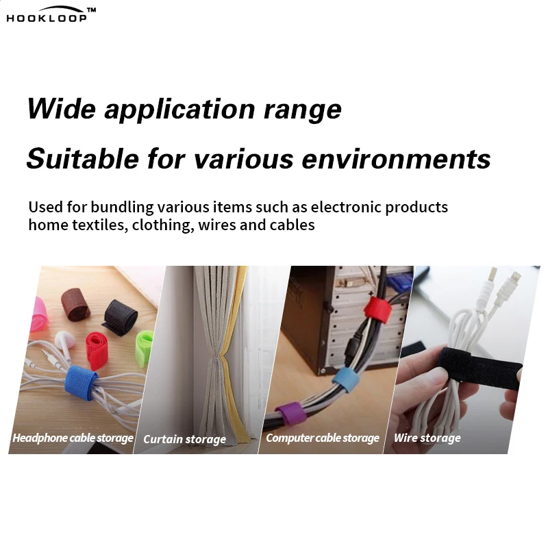 Factory Free Samples Hook And Loop Cable Ties Multi-Purpose Self-Locking Nylon Cable Ties for Home Office Garden Workshop