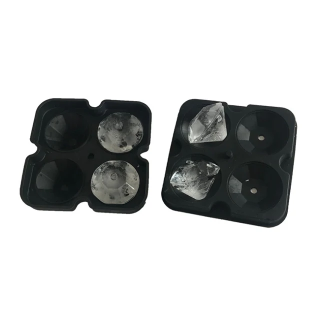 Diamond Shaped Silicone BPA-Free Ice Cube Tray Molds With Lid For Ice Whiskey Candy