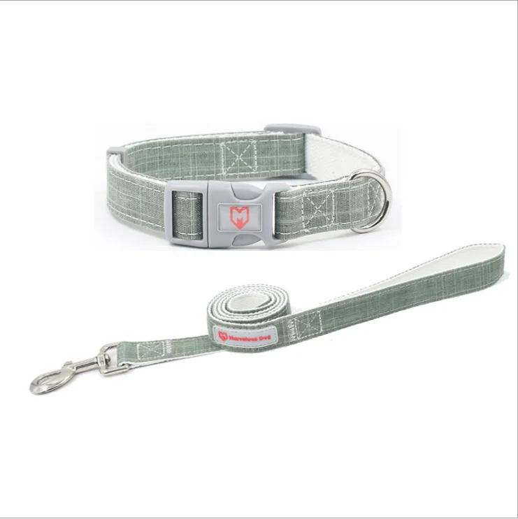 Pet factory custom dog collar bamboo fiber material dog collar and leash set spot direct for OEM