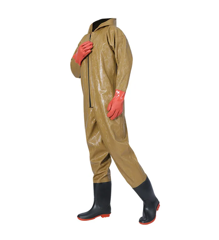 Customized fishing waders waterproof neoprene 4mm durable and fishing chest waders with boot and gloves fishing wader pants