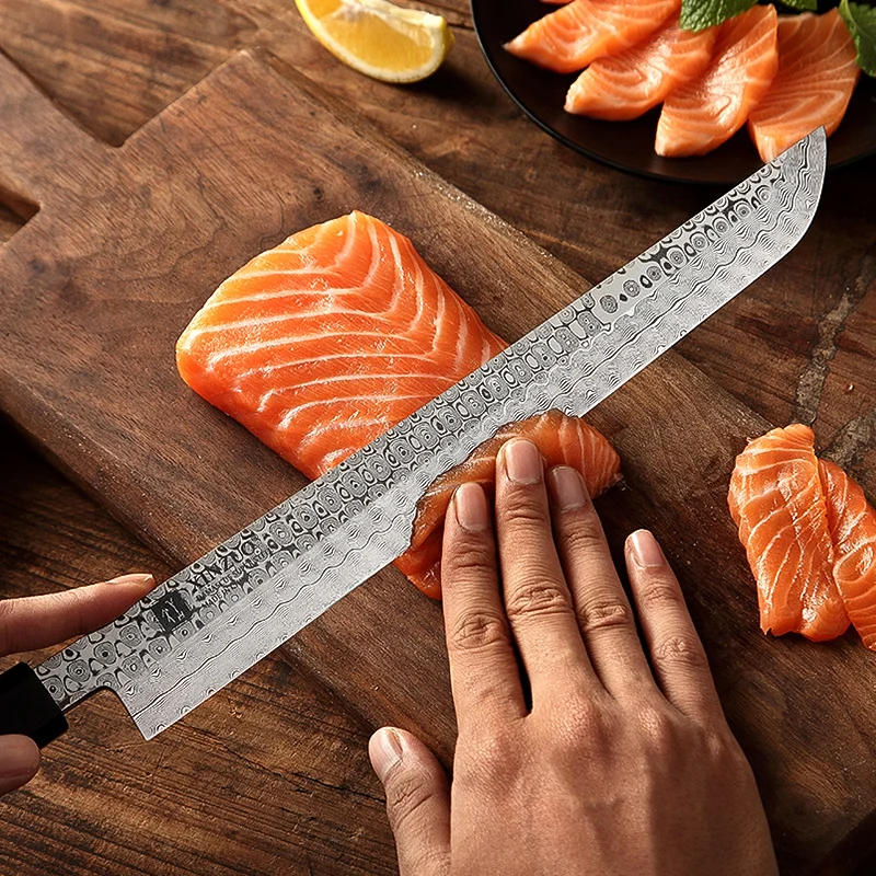 270 мм Высокоуглеродистый полностью дамасский японский кухонный нож для суши сакимура