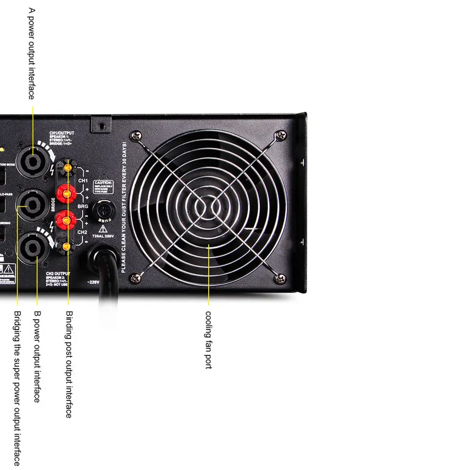 OEM CA20 3U 2ch 1500W Professional Power Amplifier For Stage Performance Concert Conference KTV Party