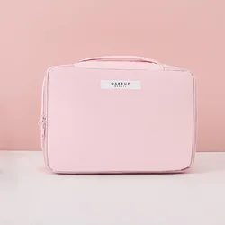 New Ins Waterproof Big Makeup Lipstick Perfume Storage Case Reusable Make Up Brush Toiletry Bag Travel Portable Cosmetic Bag