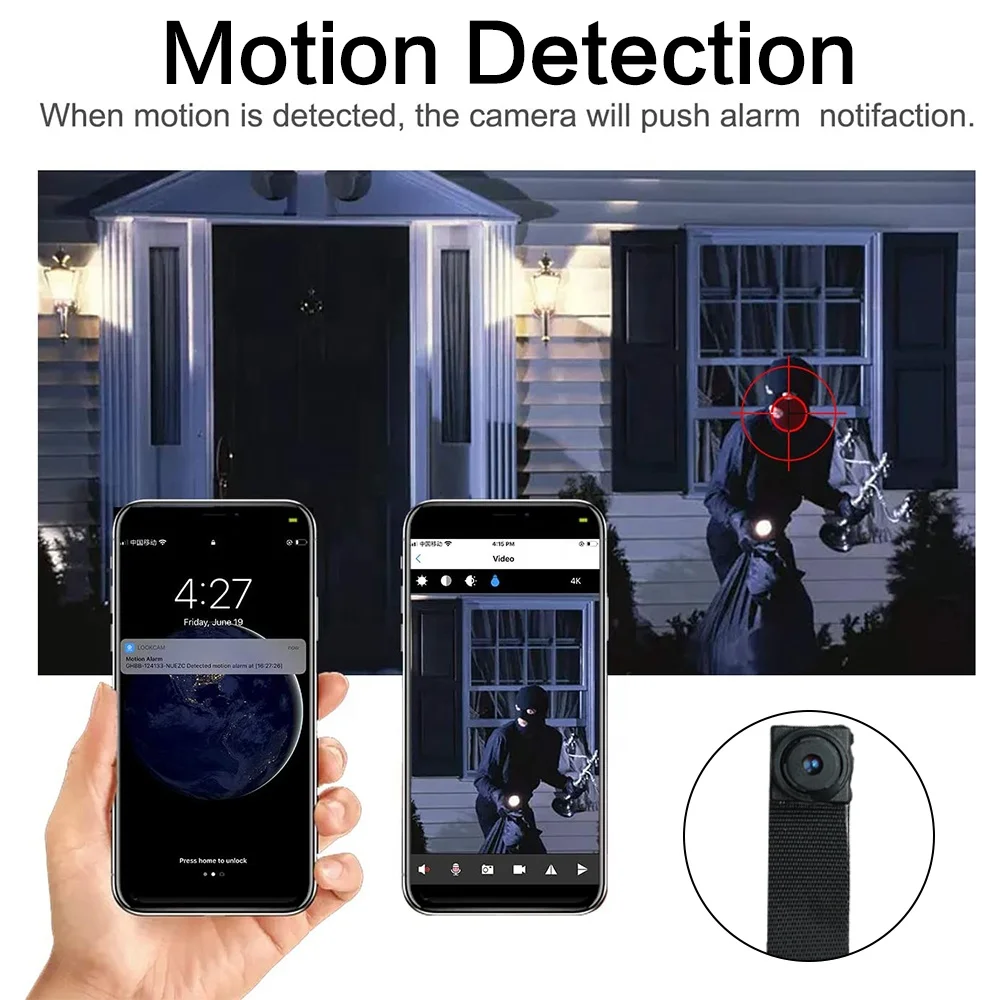  Бесплатная доставка HD 4K DIY портативная Wi-Fi IP Мини шпионская камера ночного видения Удаленный просмотр P2P Беспроводная микровидеокамера