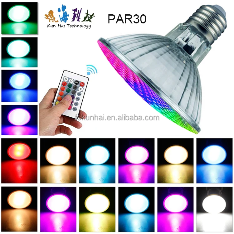 RGB color adjustable light 16 colors intelligent remote control LED PAR20 PAR30 PAR38 spotlights KH-OSR-RGB