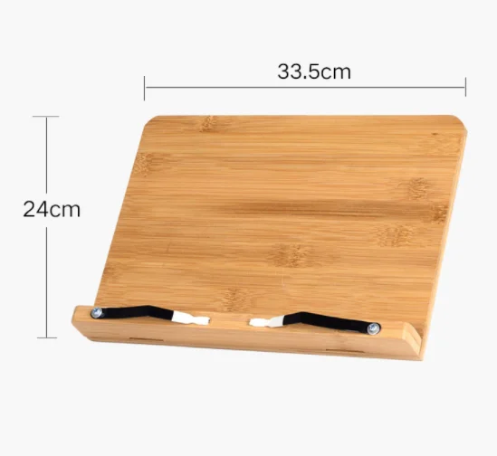 Custom table folding foldable cook reading adjustable wooden bamboo book holder stand