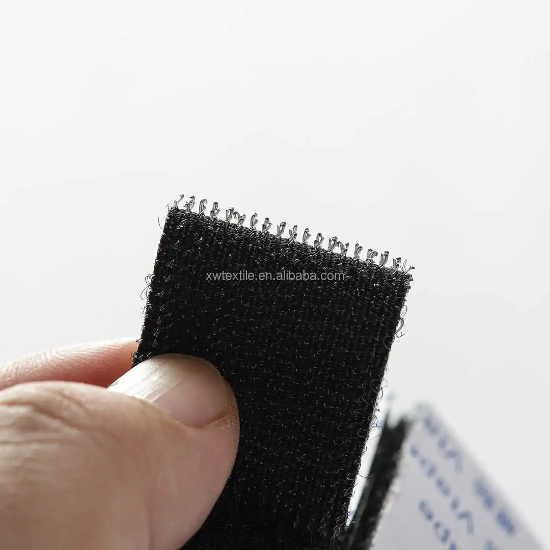 Factory manufacture Heavy duty Durable Die cut square Black color Fixed furniture self adhesive Hook And Loop