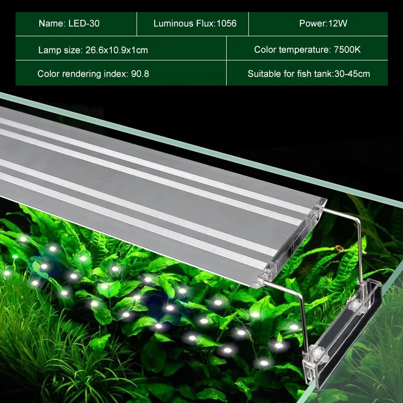 The New Listing Led aquarium led lighting fish tank highly transparent Extensible Waterproof Clip on Lamp For Fish Tank