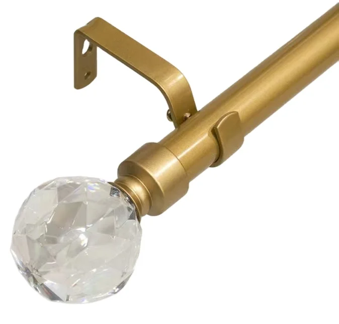 China factory curtain rod set crystal ball finial glass curtain rod accessories acrylic glass curtain finial rods for sales