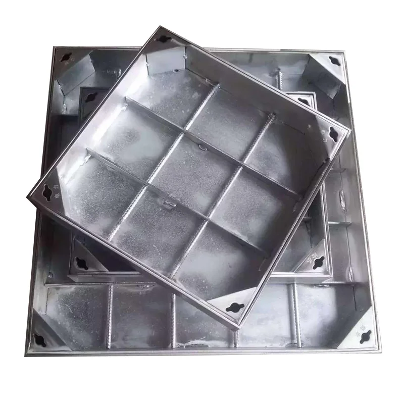 Duty stainless steel invisible square manhole cover with grating