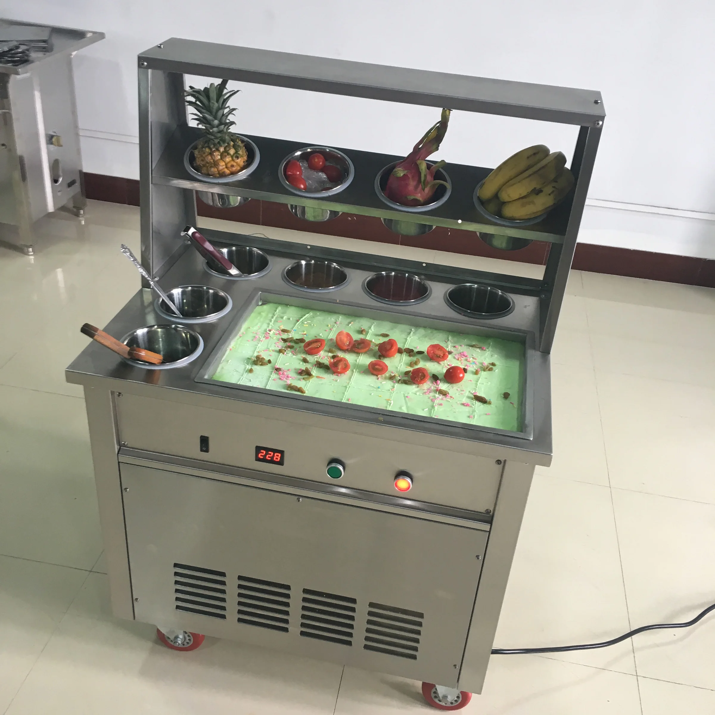 Ice cream machine without refrigerant factory supply roll fried thailand ice cream machine