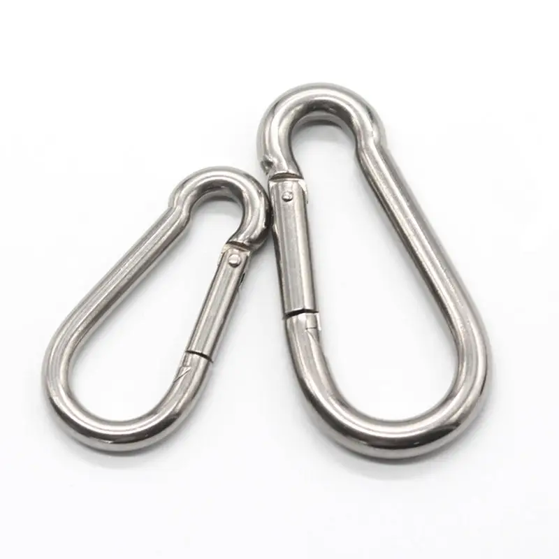 304 316 из нержавеющей стали пружинные крючки маленькие карабинные зажимы брелок для ключей сверхмощное быстрое соединение кемпинга на открытом воздухе качели