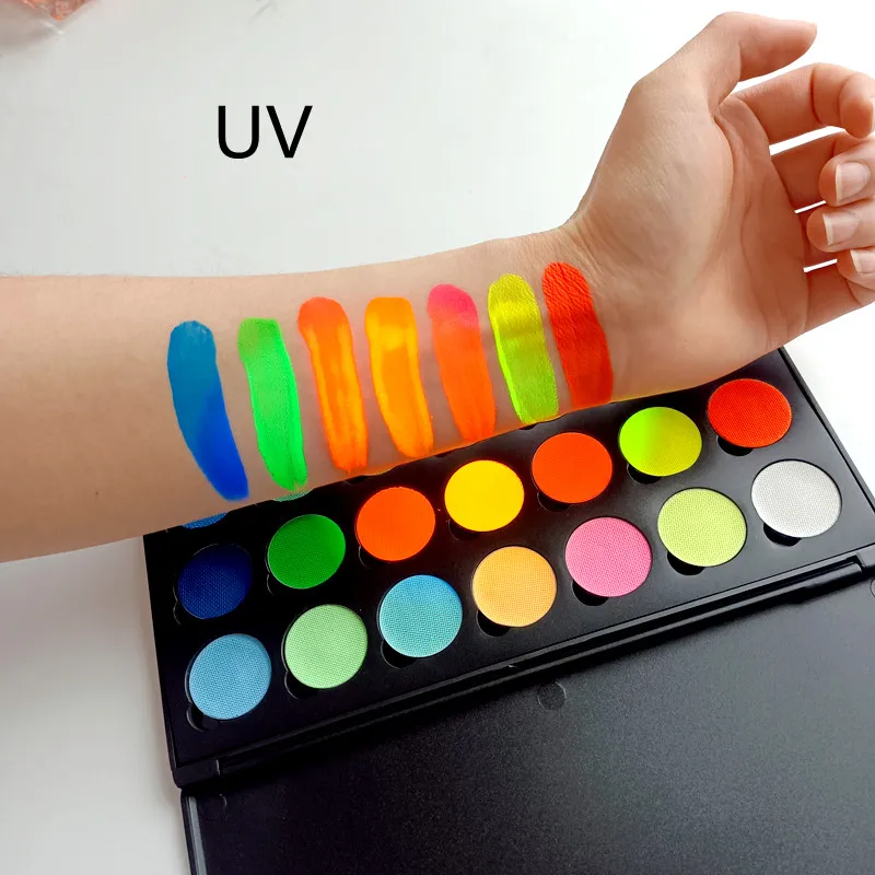 Hot Sale 28 Colors Professional Face Painting Water Activated Eyeshadow Eyeliner Paint Palette
