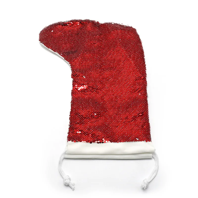 Christmas Home Decoration Sublimation Sequin Christmas Stocking Christmas Gift Socks Decoration