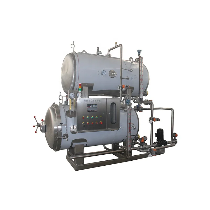 Double Open Door Steam Canned Food Autoclave Sterilizer Machine for Fruit Juice in PET Plastic Bottles