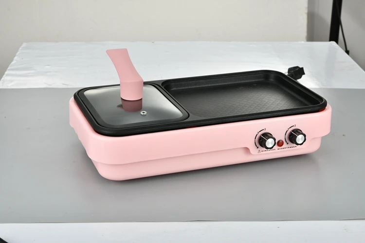 
Hot Sale Students Electric Korea Grill Pan With Hot Pot Nonstick Multifunctional Pan 