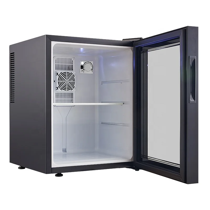 Refrigerator Hotel Mini Bar Fridge Glass Door 40L No Noise 110V 240V