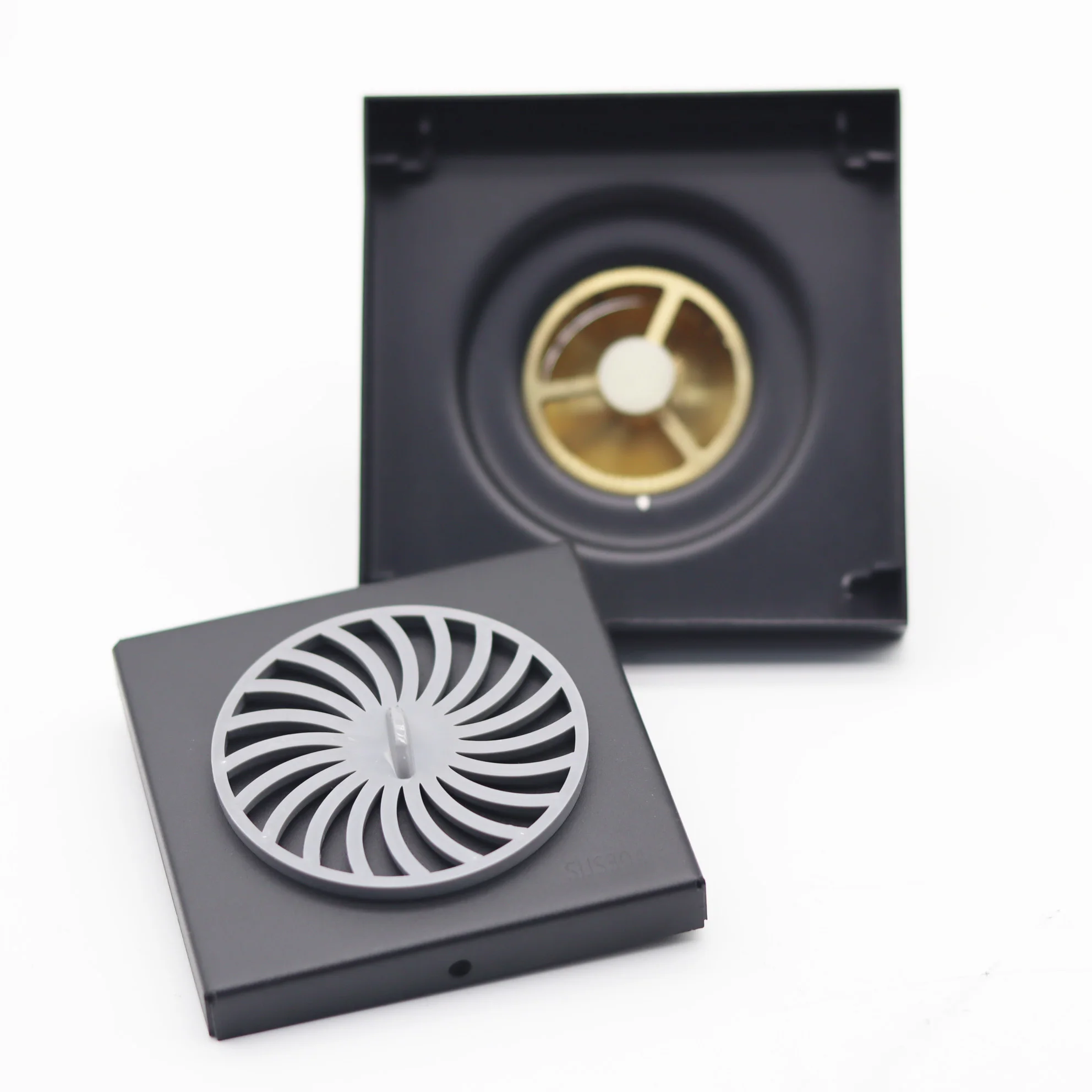 Shower Drain Black Gold Bathroom Square Floor Drainer Trap Waste Grate Anti-Odor Hair Strainer Floor Drain matt black