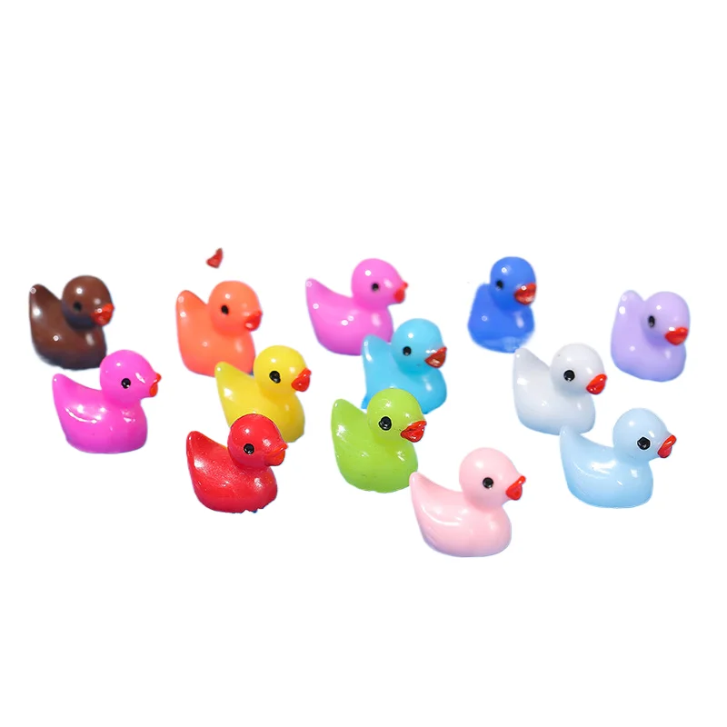 2407 wenqi Small Yellow duck Moss landscape decoration meaty jewelry goods crafts small resin animal