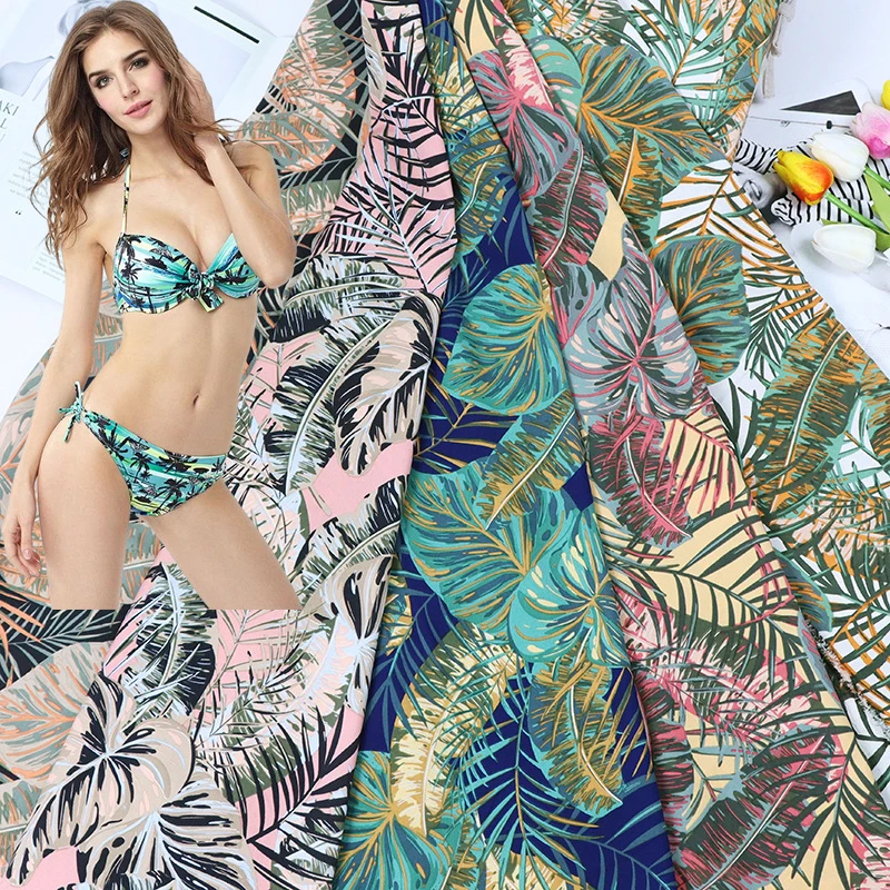 Custom Swimwear Fabrics Nylon Spandex Fabrics 4 way Stretch Polyamide Lycra Knitted Fabrics for Swimsuit