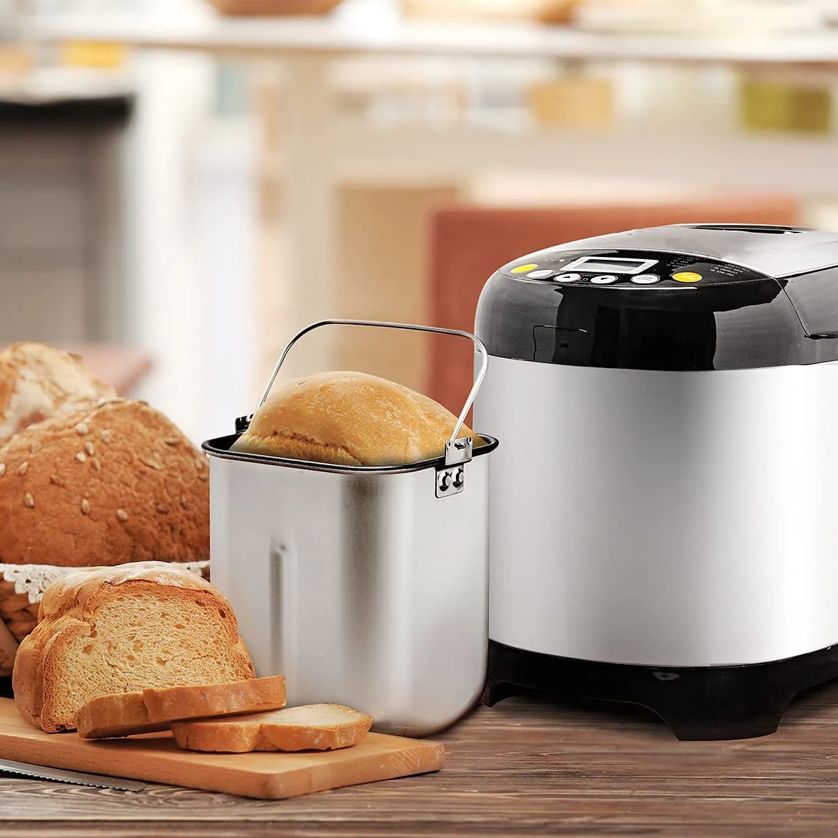 LCD Display Stainless Steel Mini Electric Bread Maker For Home