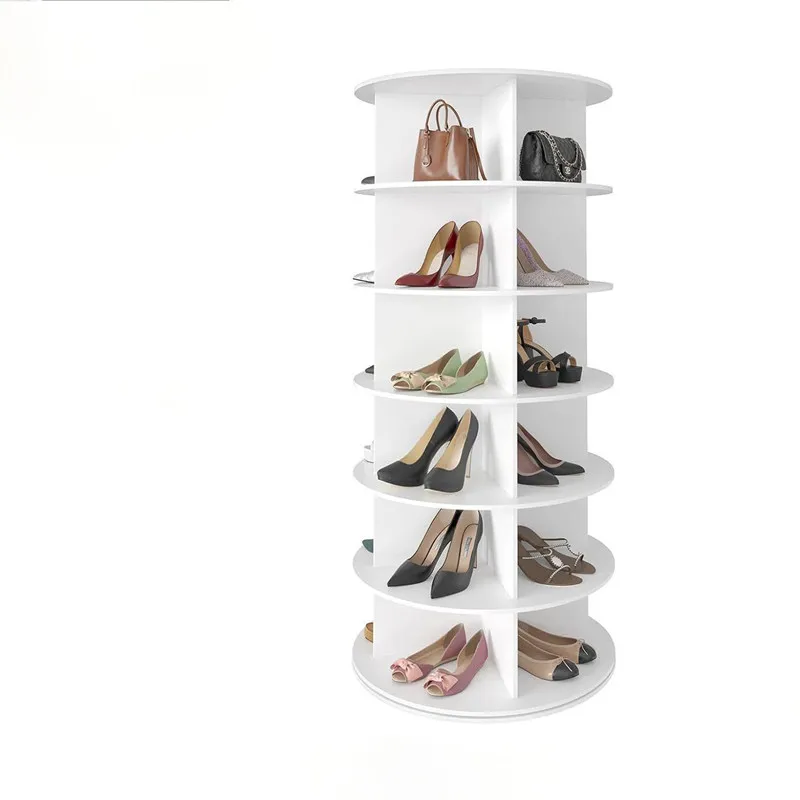 4 Tier Rotating Shoe Rack Tower,Spinning Shoe Display Lazy Susan,Revolving 360 Shoe Rack Storage Round Carousel