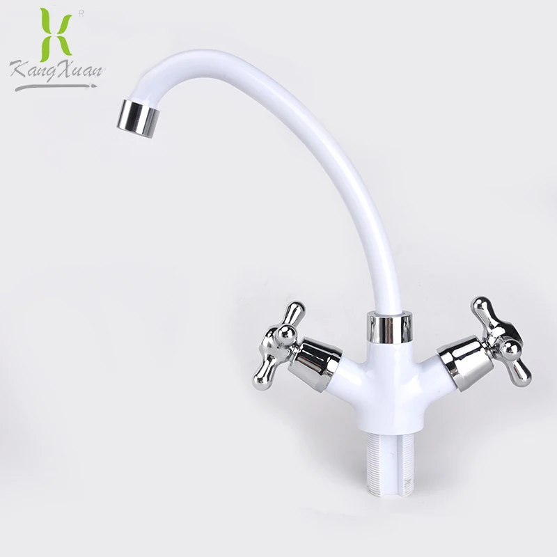 Peerless kitchen white faucet, with two double-handle