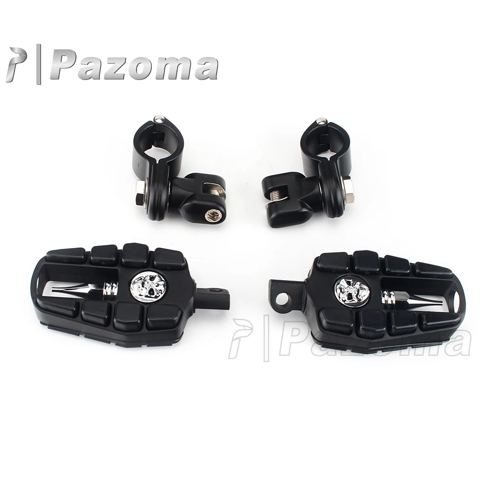 Motorcycle 32mm Footrest Clamp Highway Skull Foot Pegs for Harley Sportster Dyna Street Bob Touring Models