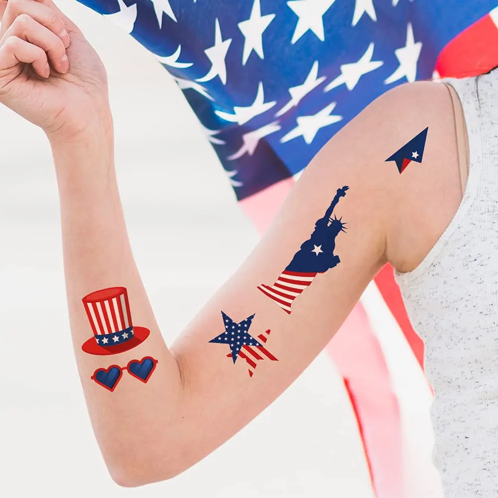 Custom Water Transfer Waterproof National Country Flag Temporary Tattoo Stickers