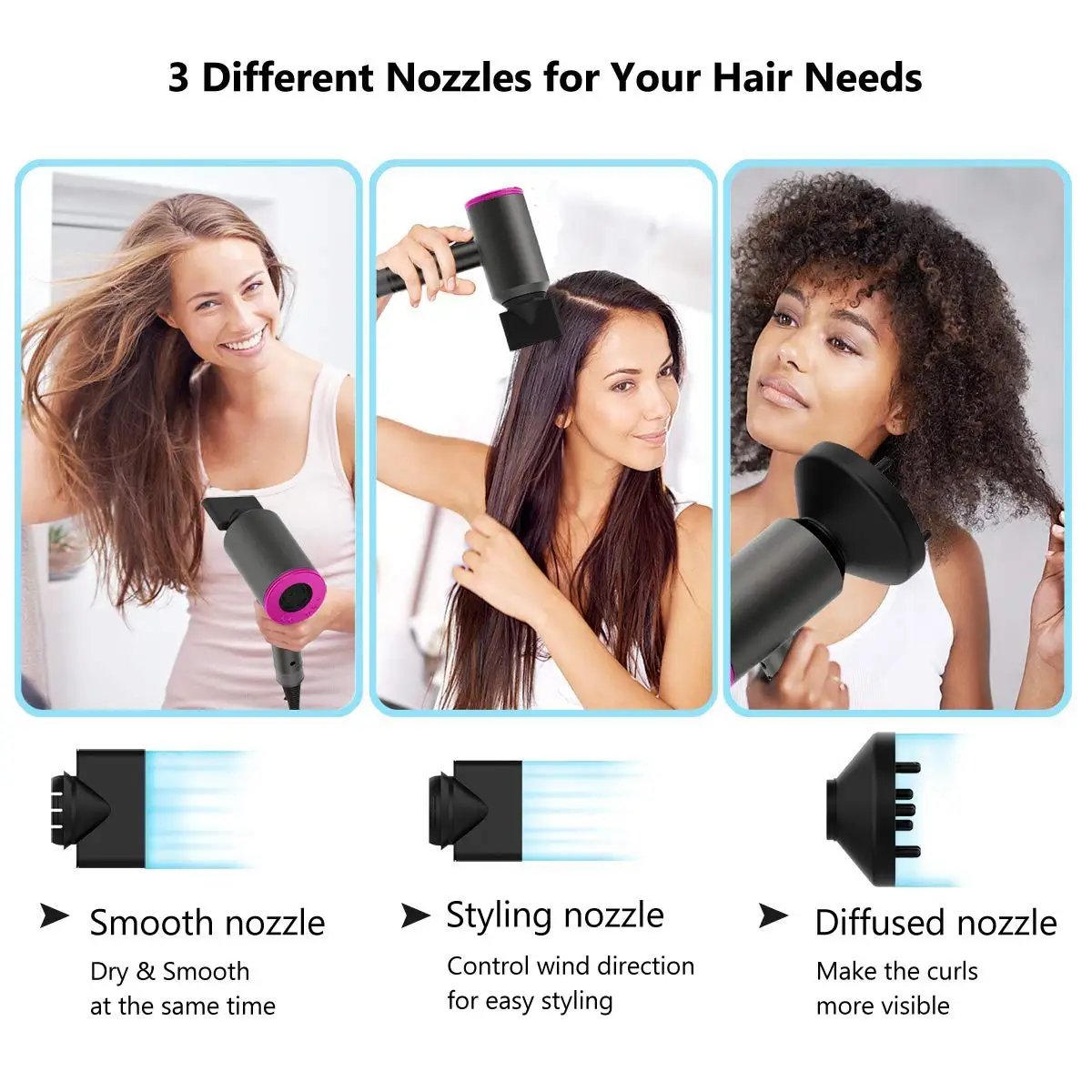 Hot Selling Salon Professional Dc Motor Concentrator Diffuser Ionic Hair Style Professional Blow Hair Dryer