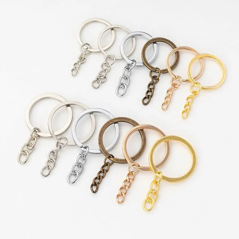 Wholesale Cheap Gold Double, Custom Key Ring Metal Keychain/