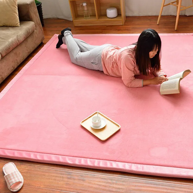 WXCCF Factory Super Soft Flannel Kids Crawling Mat Children Play Carpet Memory Foam Tatami Mat for Baby Care Room