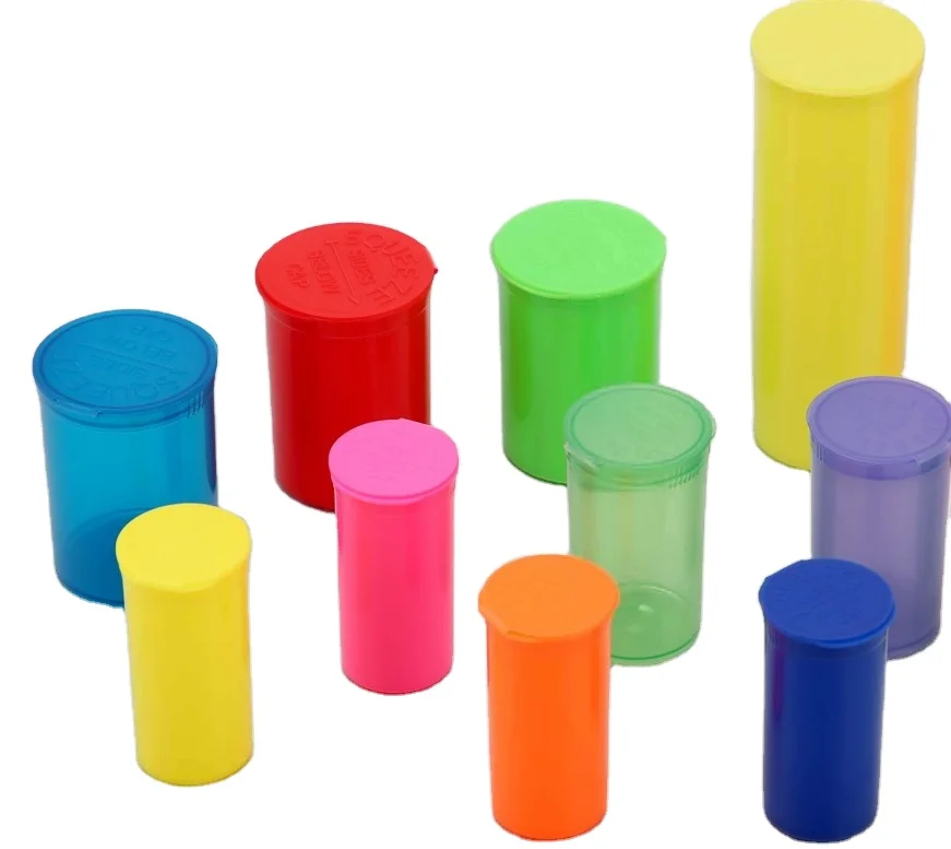 19dr 30dr medical food grade rx plastic pop up flip top vial with 100% Biodegradable pop top vials
