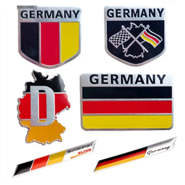 Germany U.S.A USA Flag Emblem Badge Germany american Car Front Grille Custom Nation Flag sticker