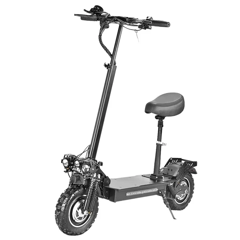 Wholesale High Quality Folding Adult Electric Scooter With Seat 1200W 2400W Motor 60km/h Max Speed 11 Inch Off-road Vacuum Tire