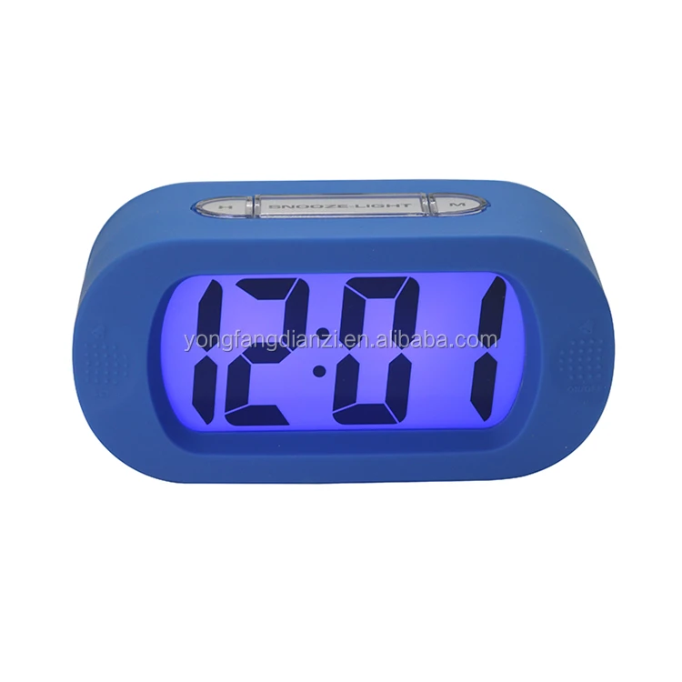 Digital Silent LCD Large Screen Desk Bedside Alarm Clock with Snooze Light Function Batteries Powered
